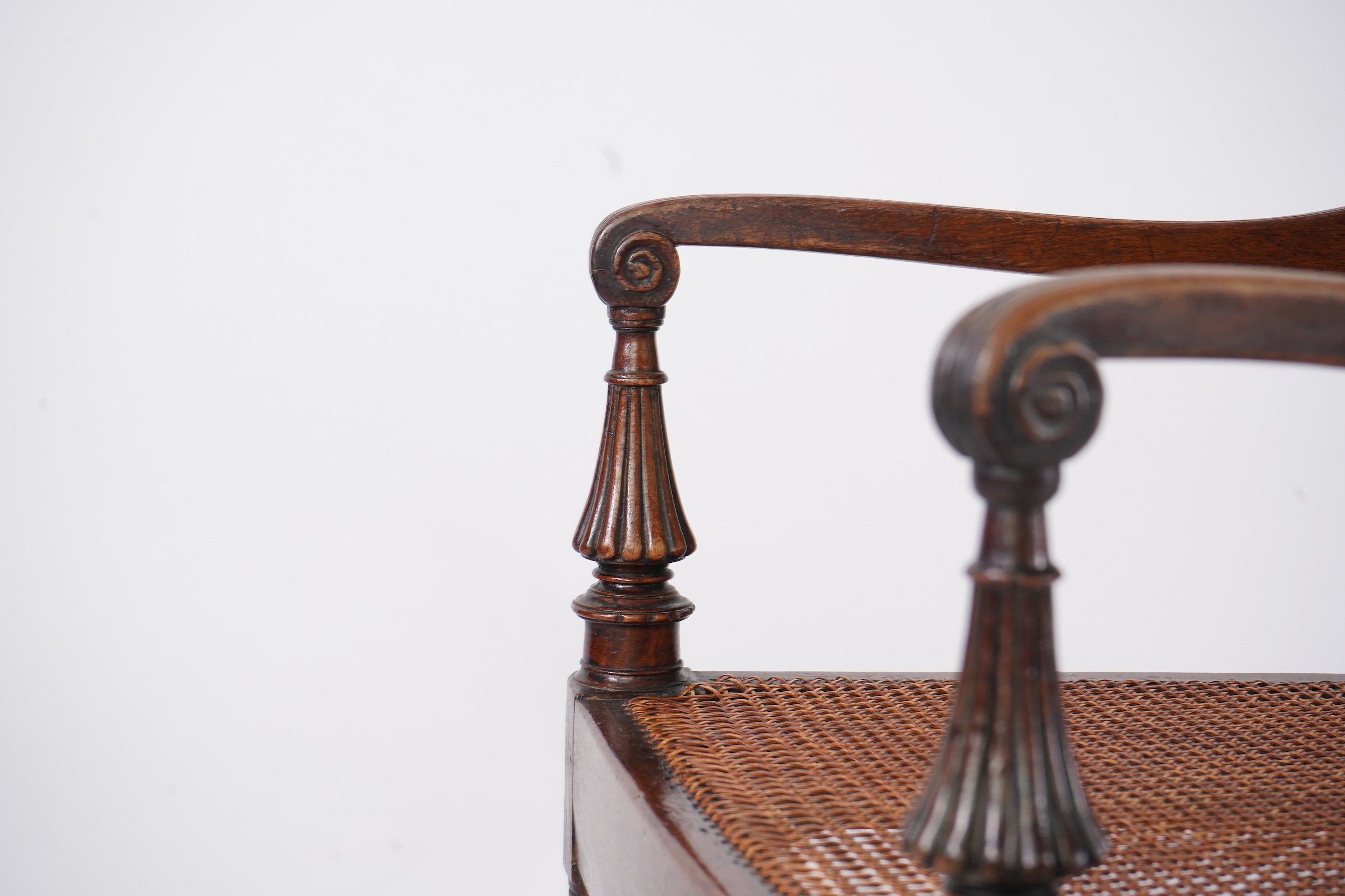 A 19th century mahogany cased 8 day drop dial wall clock, painted wood convex dial, F. Fritschler & co., 54cm